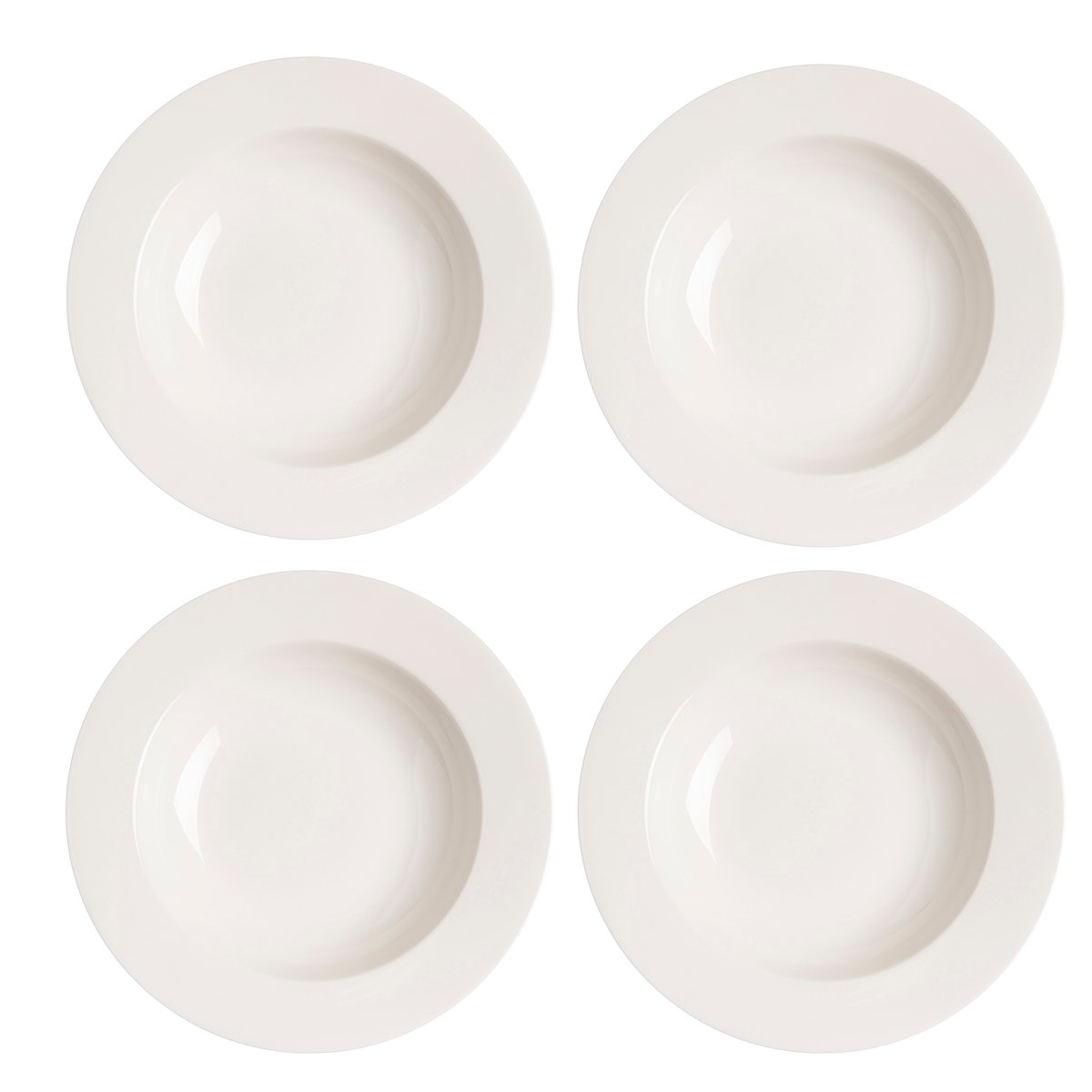Scandi Living Kalk diep bord 23 cm 4-pak wit | Scandinavisch Interieur | Diepe borden | Wit