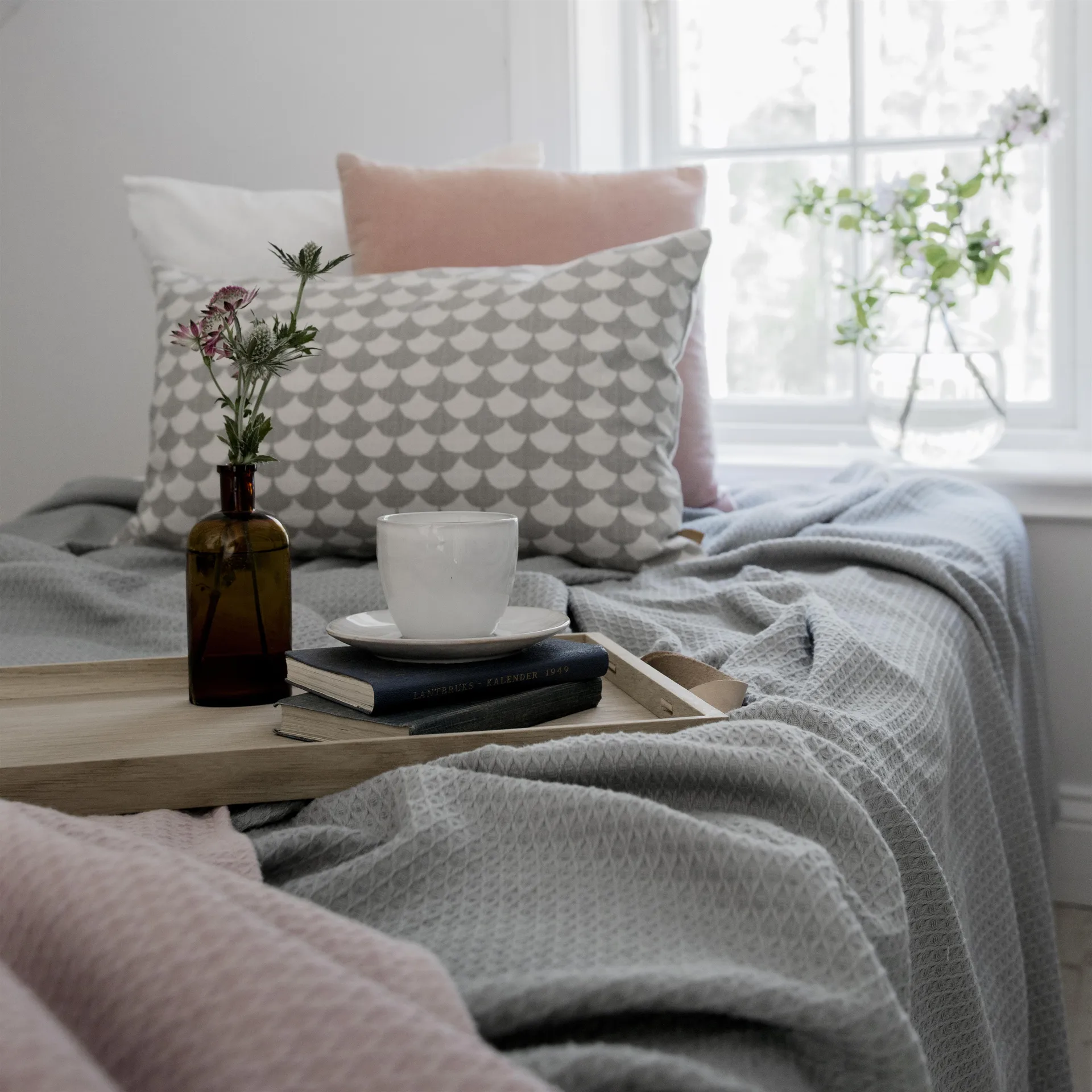 Kimono bedsprei 139 x 260 cm., concrete (grijs) Scandi Living