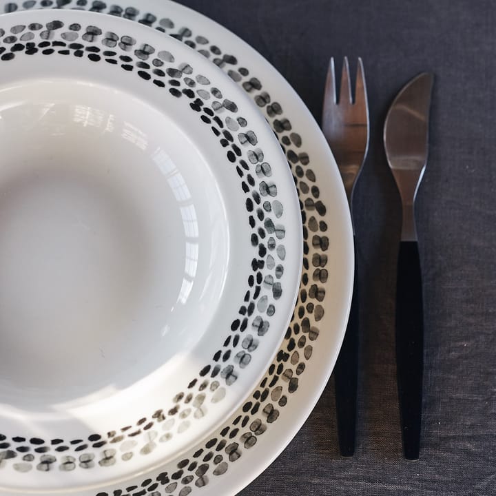 Klappersten bord 28 cm 4-pak, zwart en wit Scandi Living