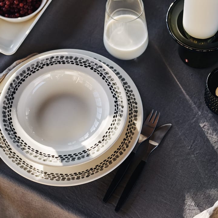 Klappersten bord 28 cm 4-pak, zwart en wit Scandi Living