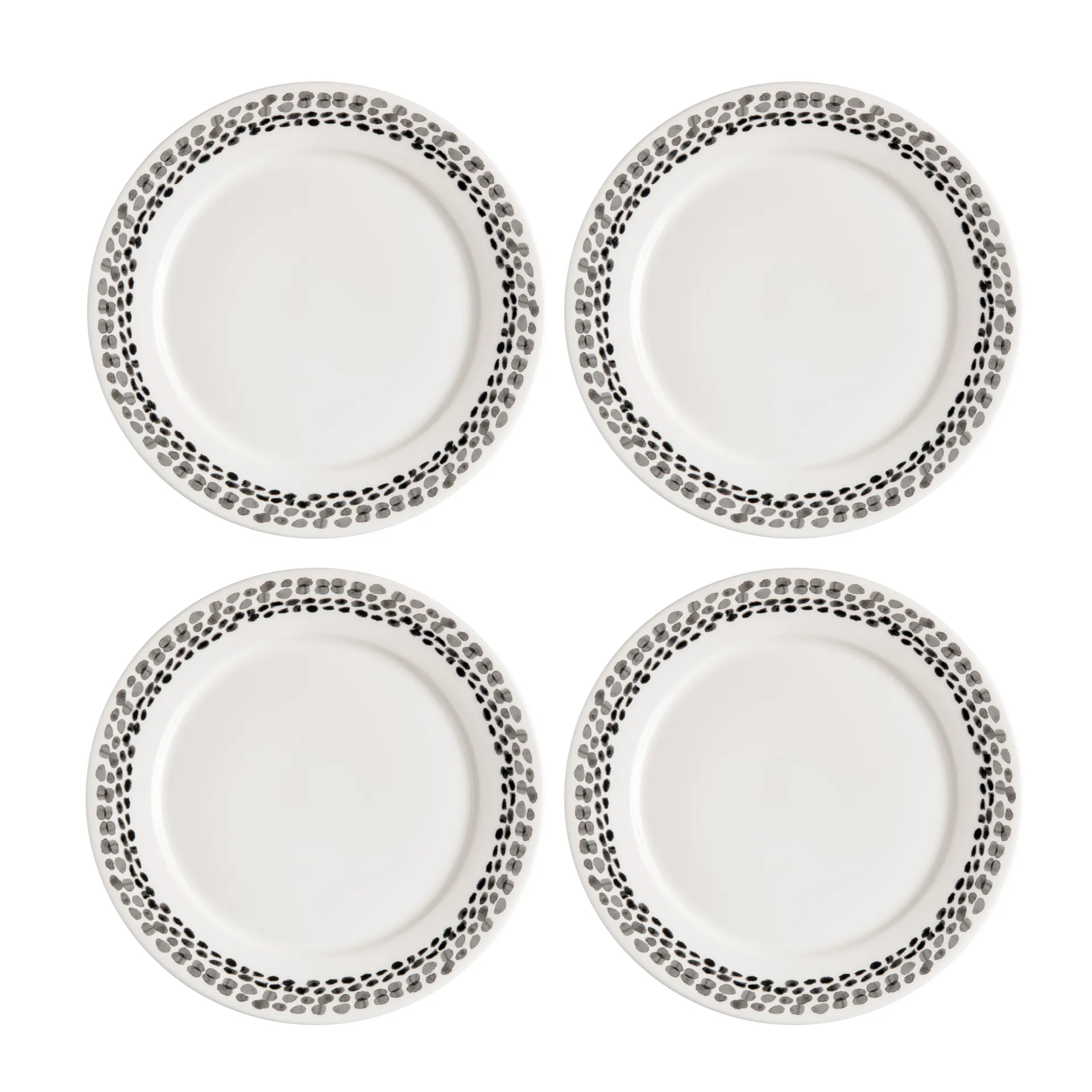 Klappersten klein bord 21 cm 4-pak, zwart en wit Scandi Living