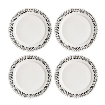 Klappersten klein bord 21 cm 4-pak - zwart en wit - Scandi Living