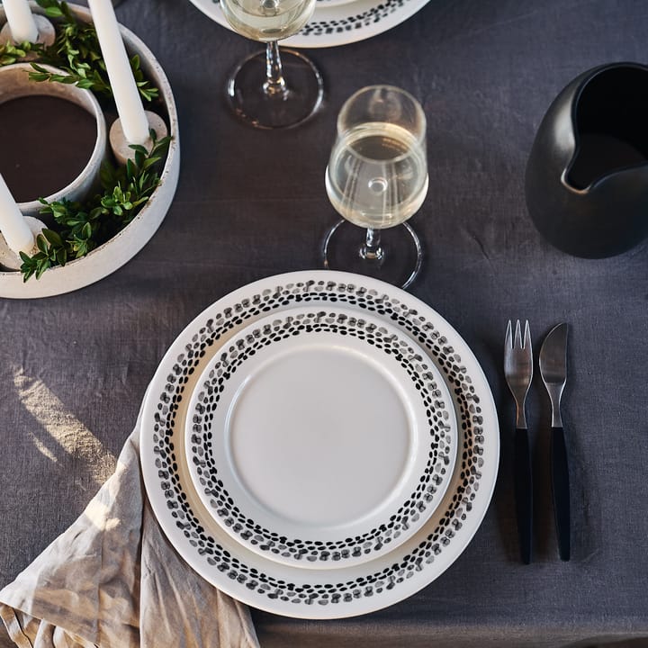 Klappersten klein bord 21 cm 4-pak, zwart en wit Scandi Living