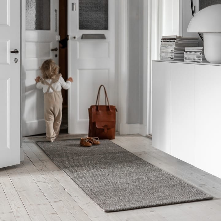 Lea wollen vloerkleed naturel grijs, 80x240 cm Scandi Living