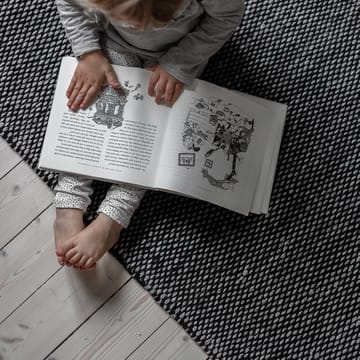 Lea wollen vloerkleed zwart - 80x240 cm - Scandi Living