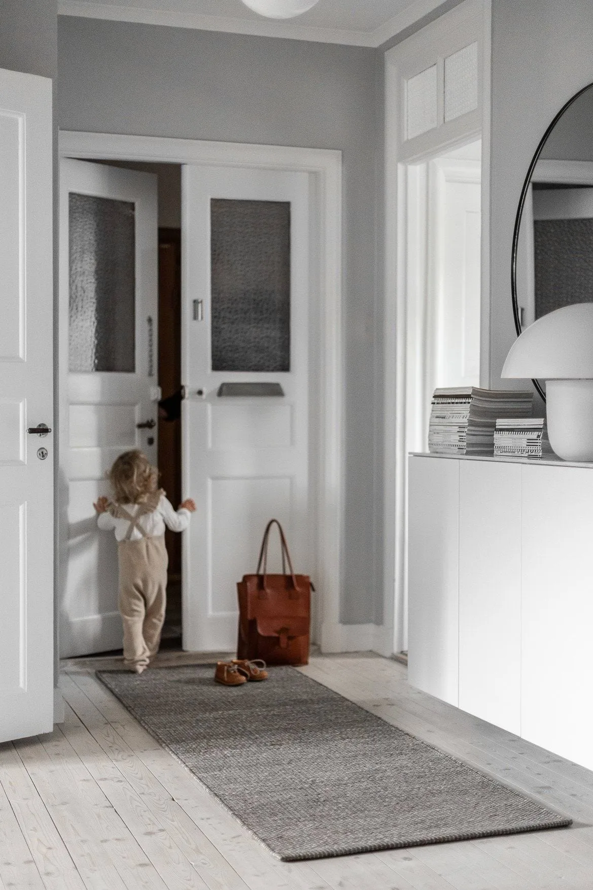 Lea wollen vloerkleed zwart, 80x240 cm Scandi Living