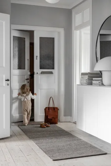Lea wollen vloerkleed zwart - 80x240 cm - Scandi Living