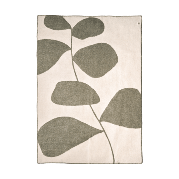 Leaf wollen plaid 130x180 cm - Khaki groen - Scandi Living