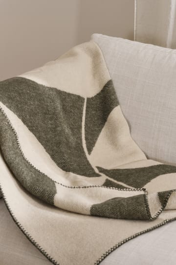 Leaf wollen plaid 130x180 cm - Khaki groen - Scandi Living