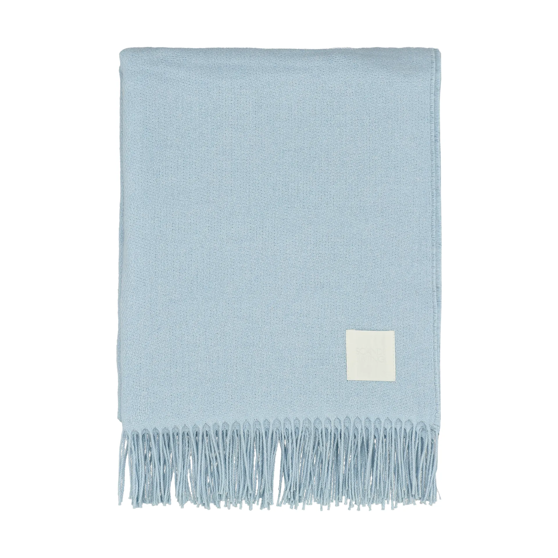 Loom katoenen plaid 125x170 cm, Sky blue Scandi Living