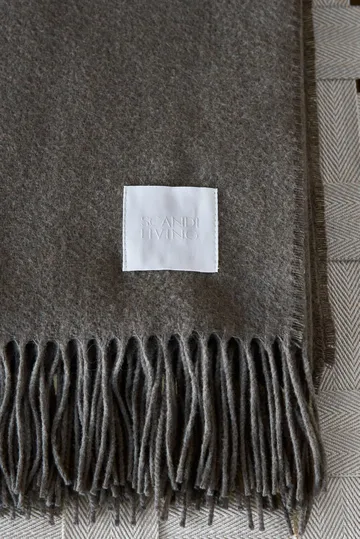 Loom katoenen plaid 125x170 cm - Taupe - Scandi Living