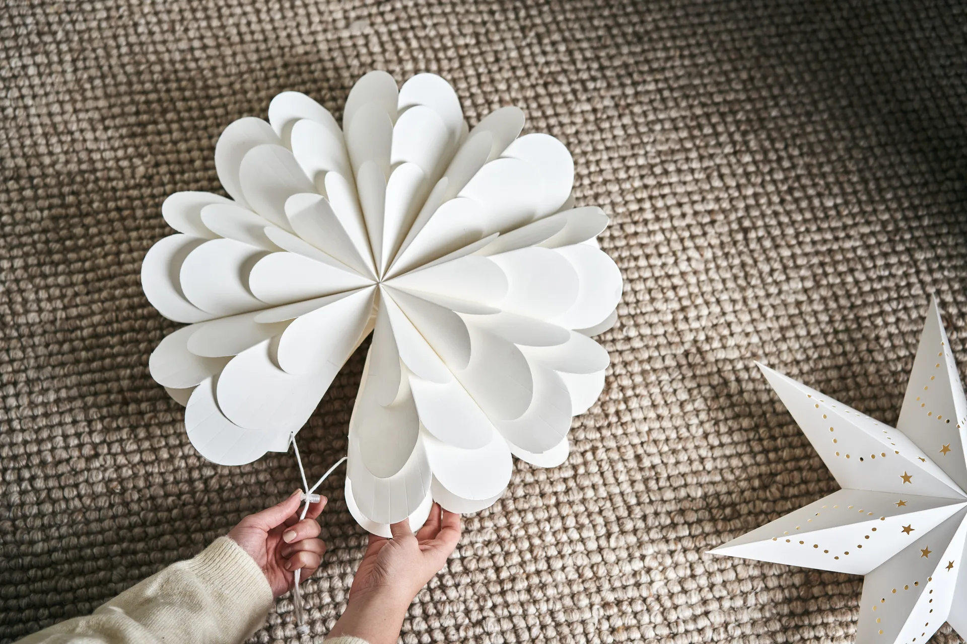 Lucia kerstster 45 cm, Wit Scandi Living