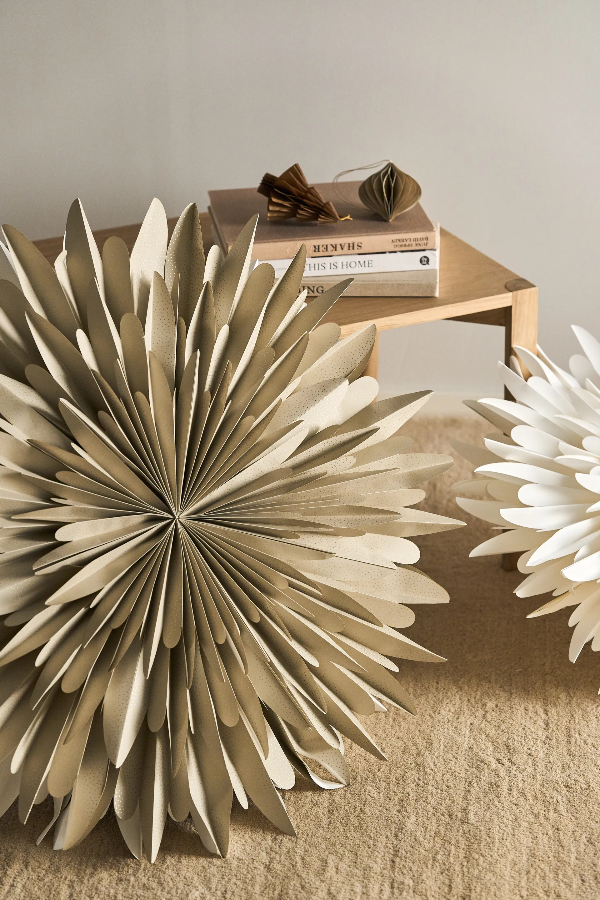 Luna adventsster beige met stippen, 80 cm Scandi Living