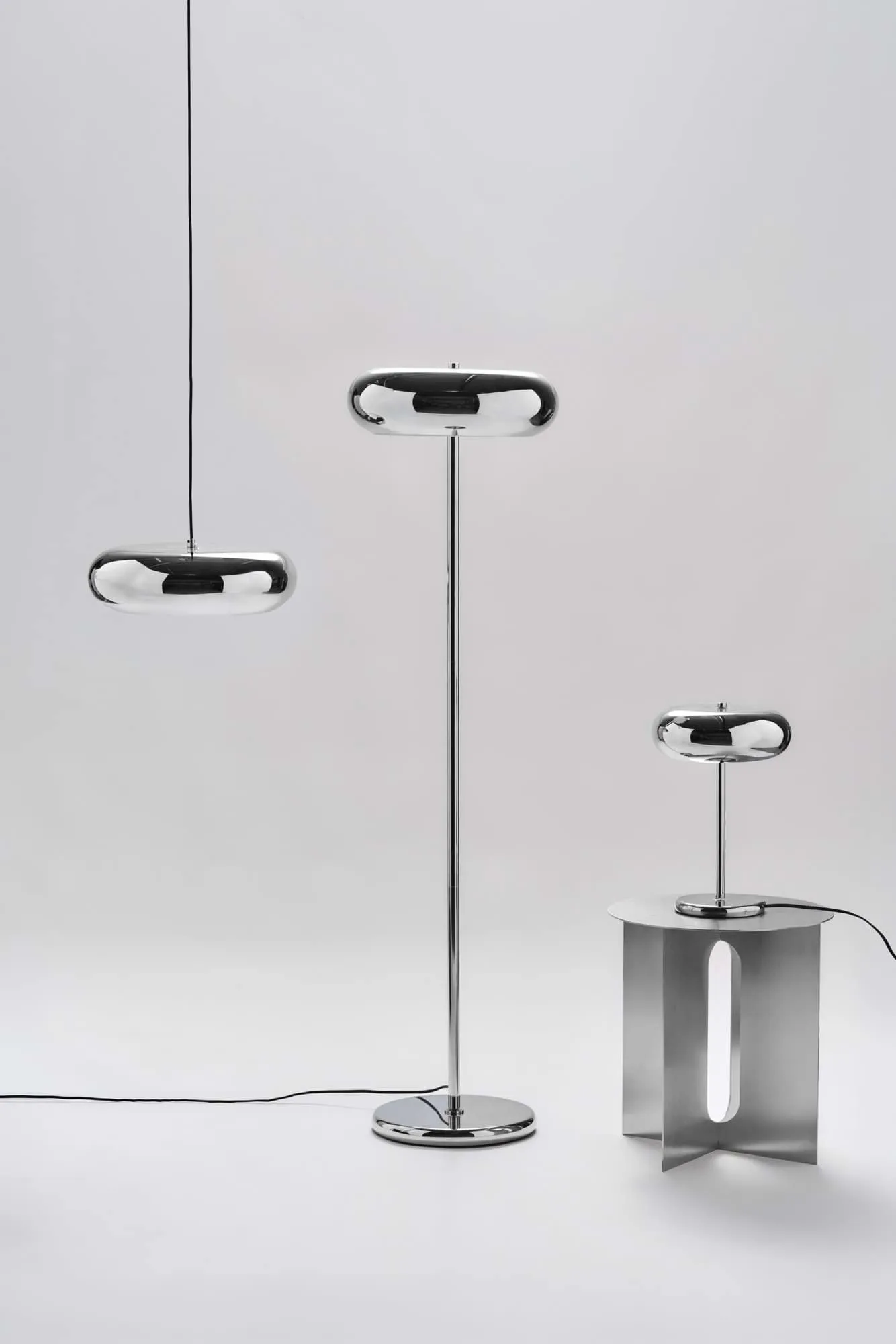 Mono tafellamp, Chroom, 38 cm Scandi Living