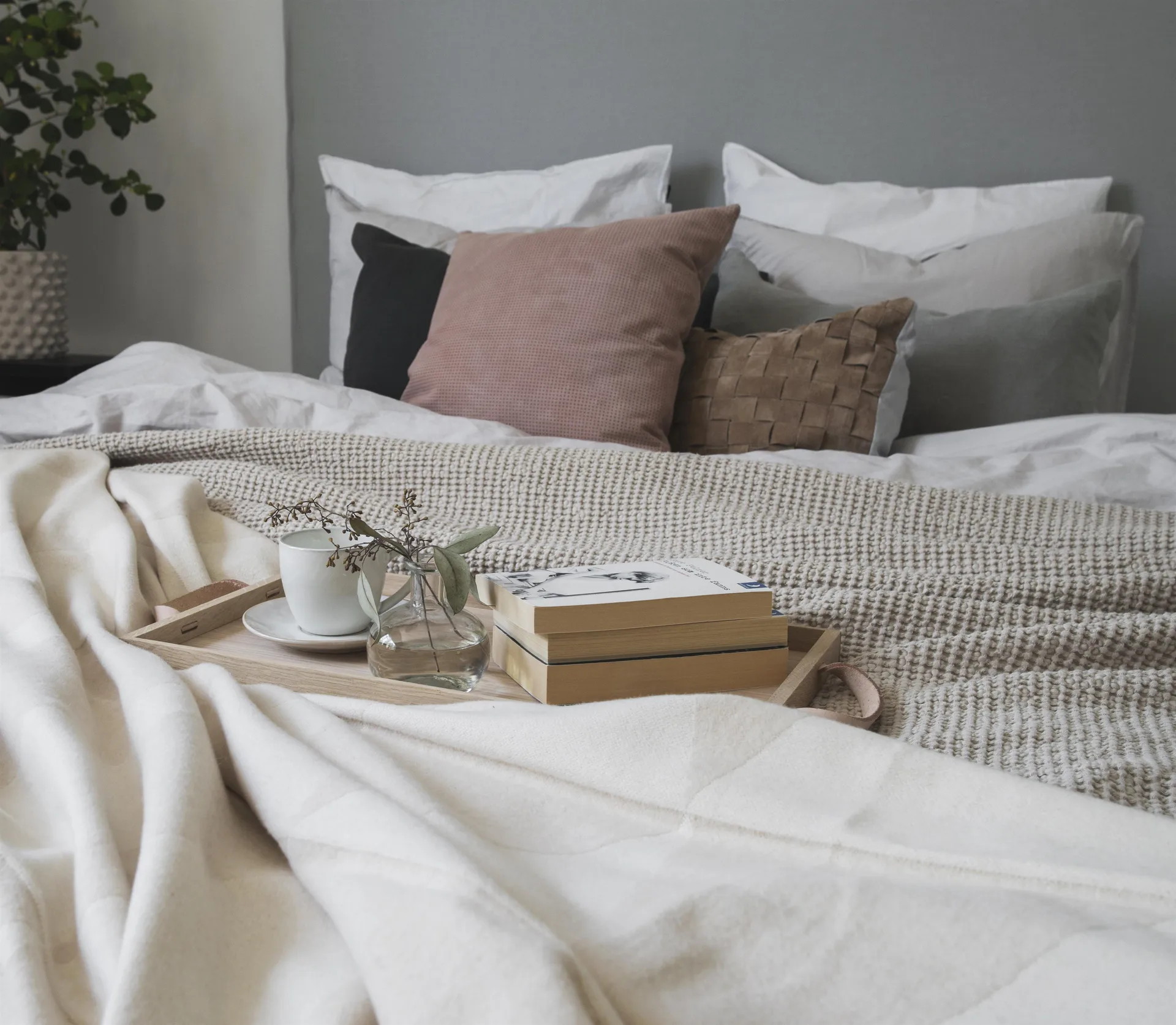 Moss bedsprei 160 x 260 cm., beige Scandi Living