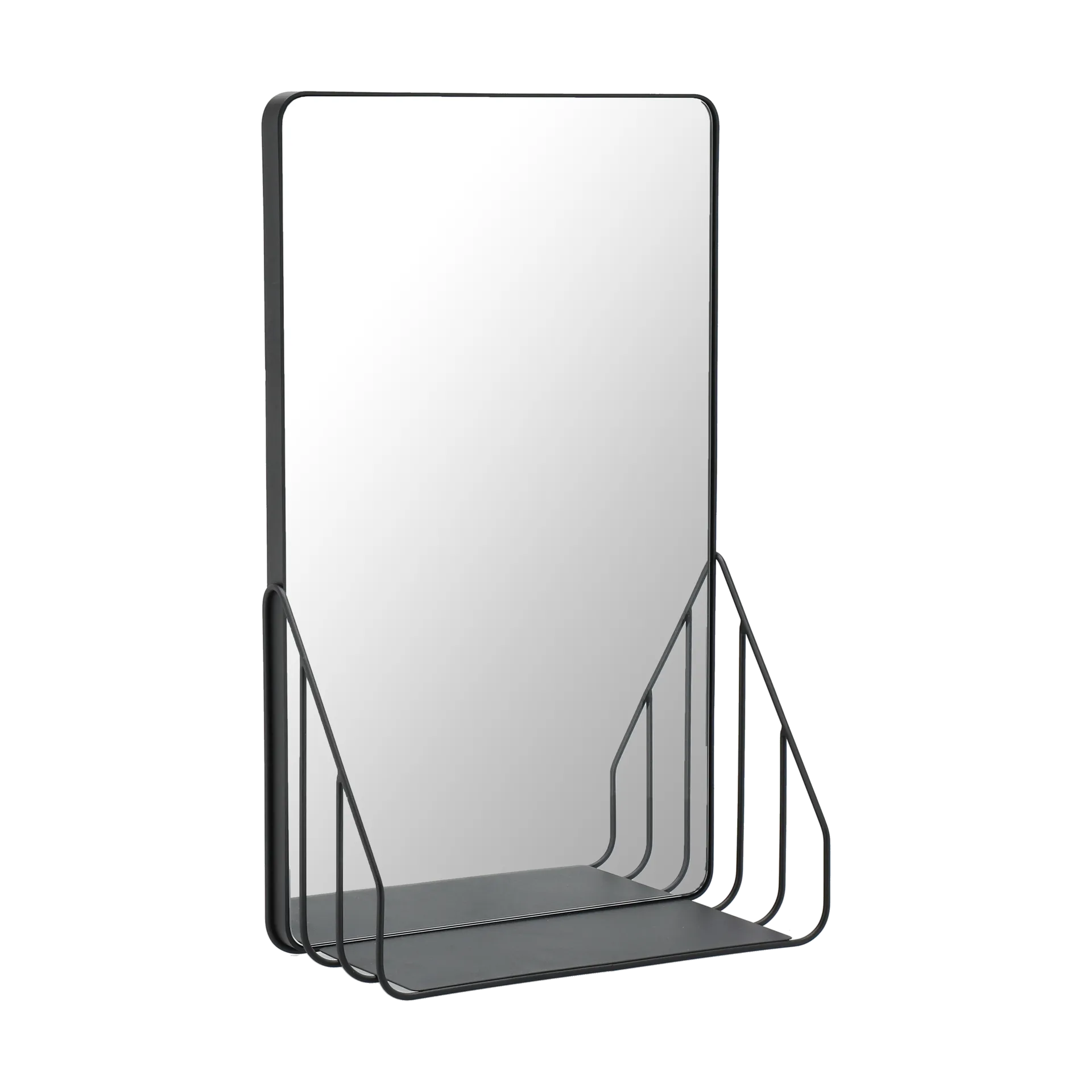 Nod spiegel met plank 30x50 cm, Black Scandi Living