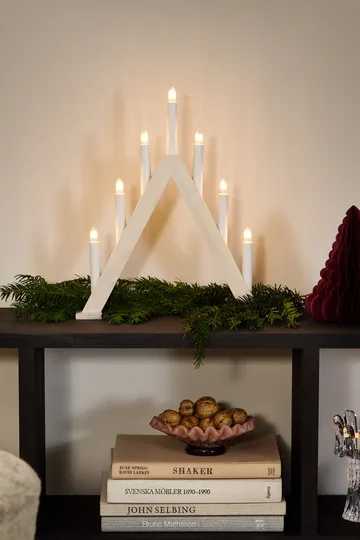 Nord adventskandelaar 40 cm - Witgelazuurd - Scandi Living