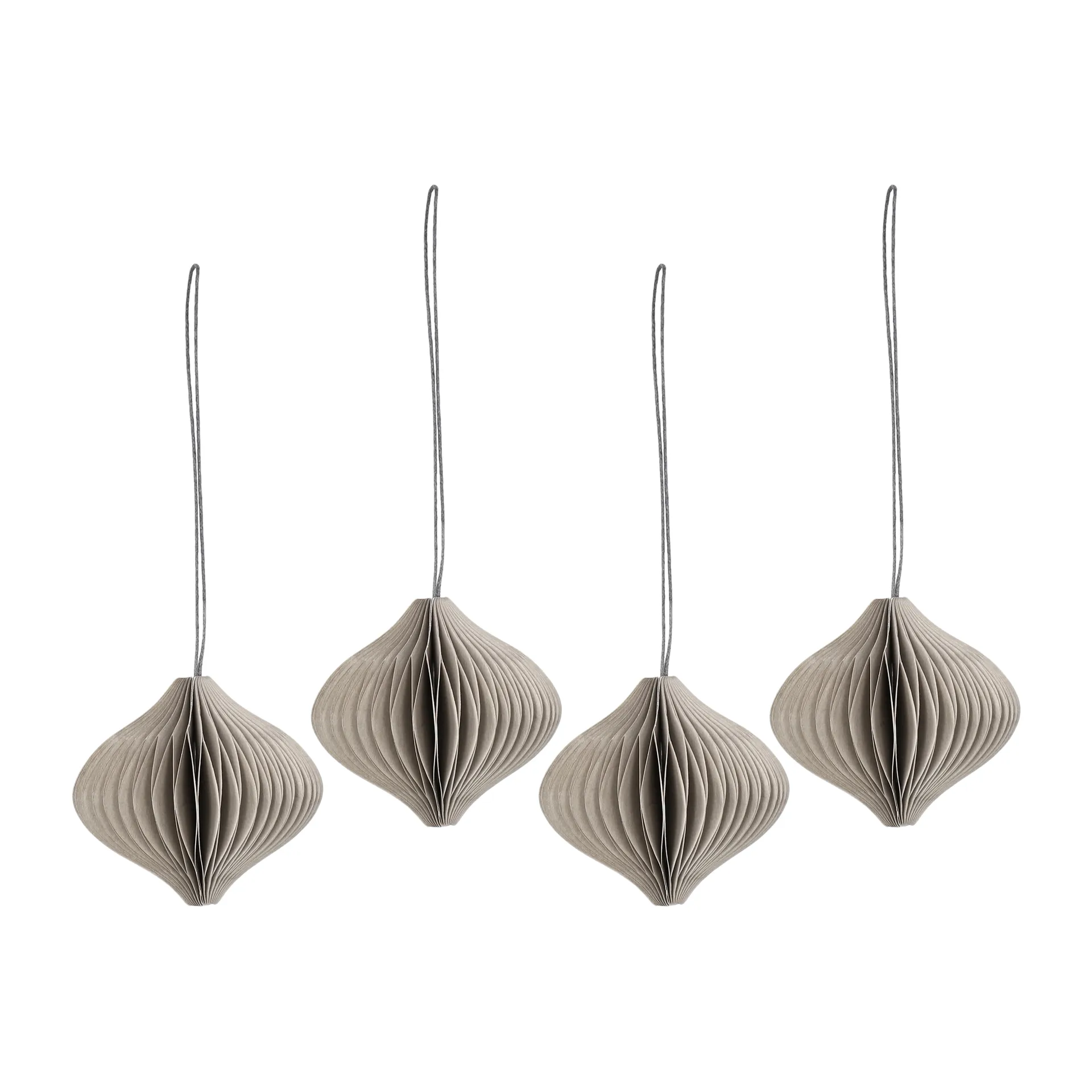 Onion kerstballen 4-pack, Beige Scandi Living