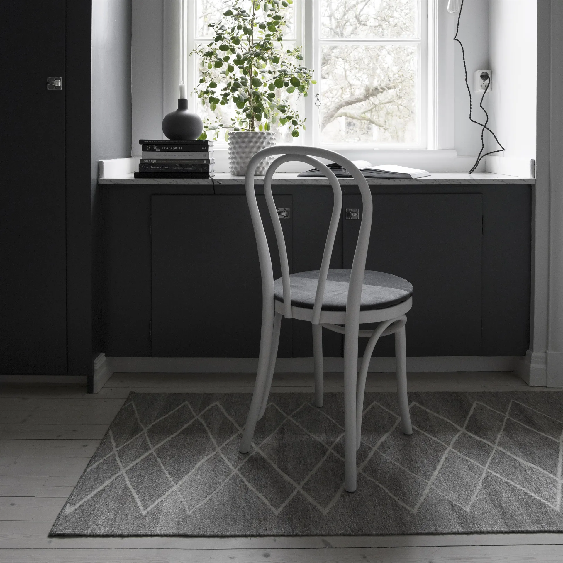 Peak wollen vloerkleed crème, 80 x 240 cm. Scandi Living