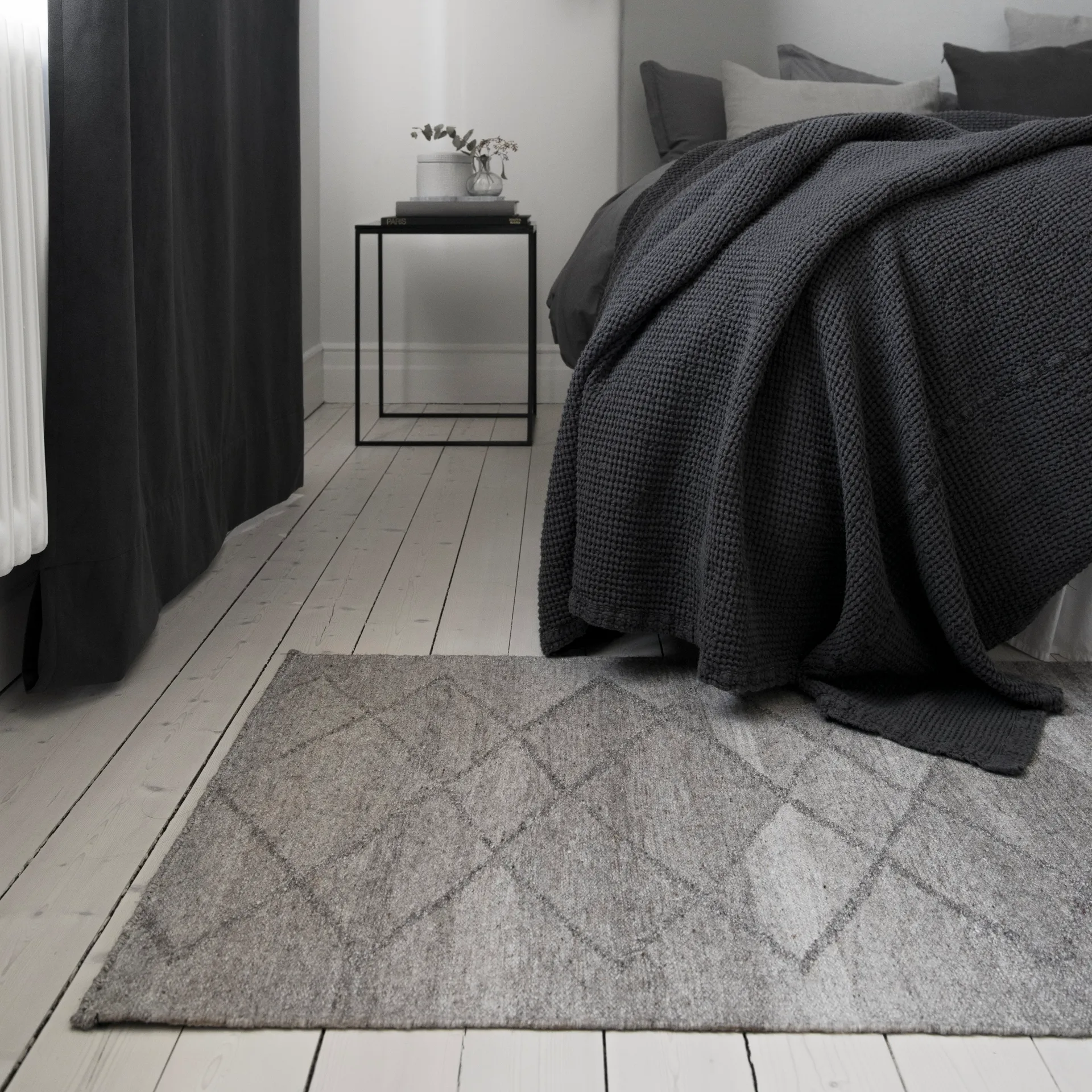 Peak wollen vloerkleed naturel grijs, 170 x 240 cm. Scandi Living