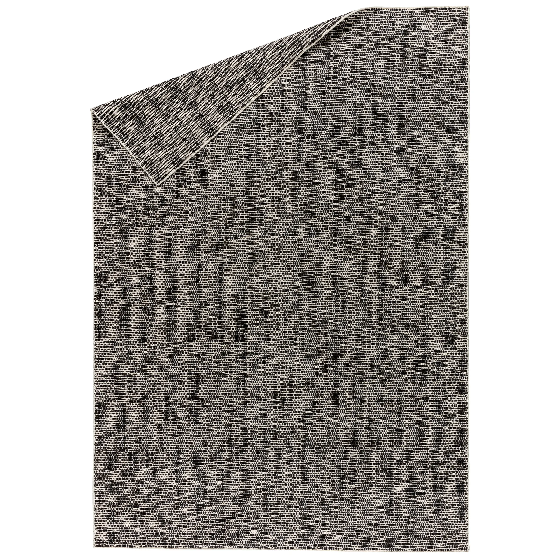Pebble wollen vloerkleed zwart, 200x300 cm Scandi Living