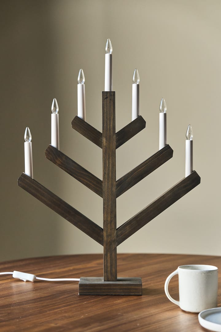 Pine adventskandelaar 62 cm, Donker gebeitst Scandi Living