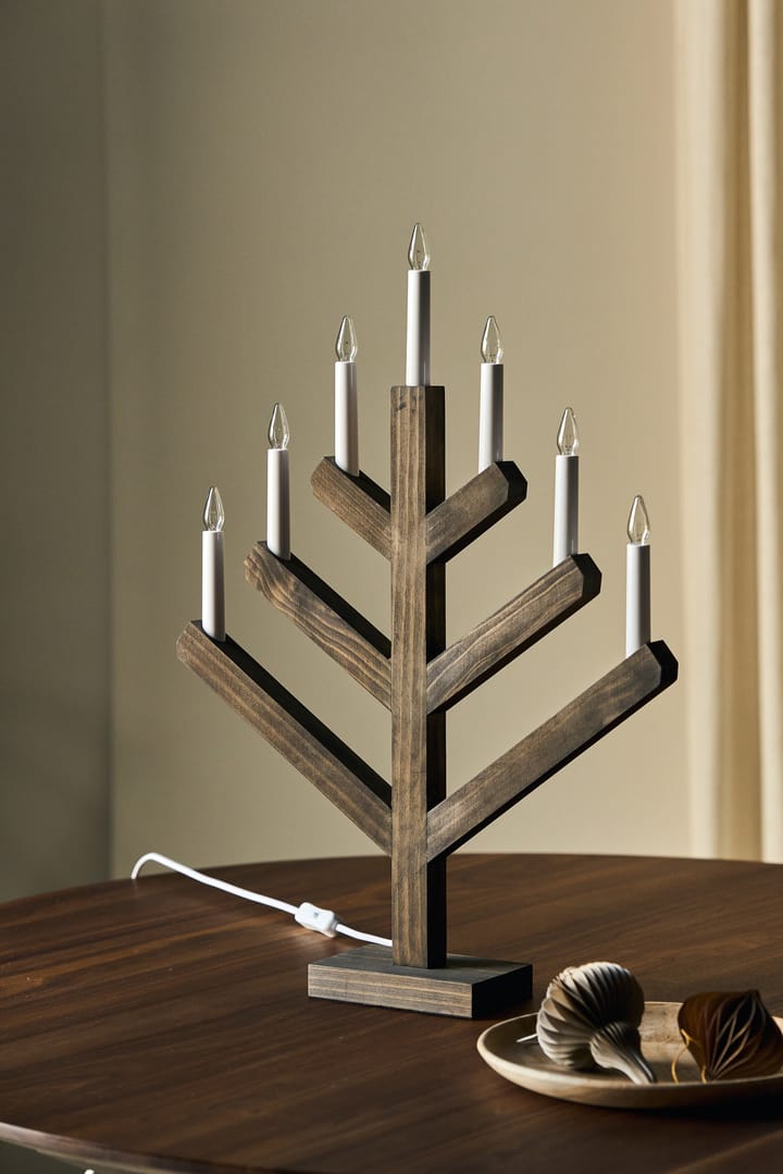 Pine adventskandelaar 62 cm, Donker gebeitst Scandi Living