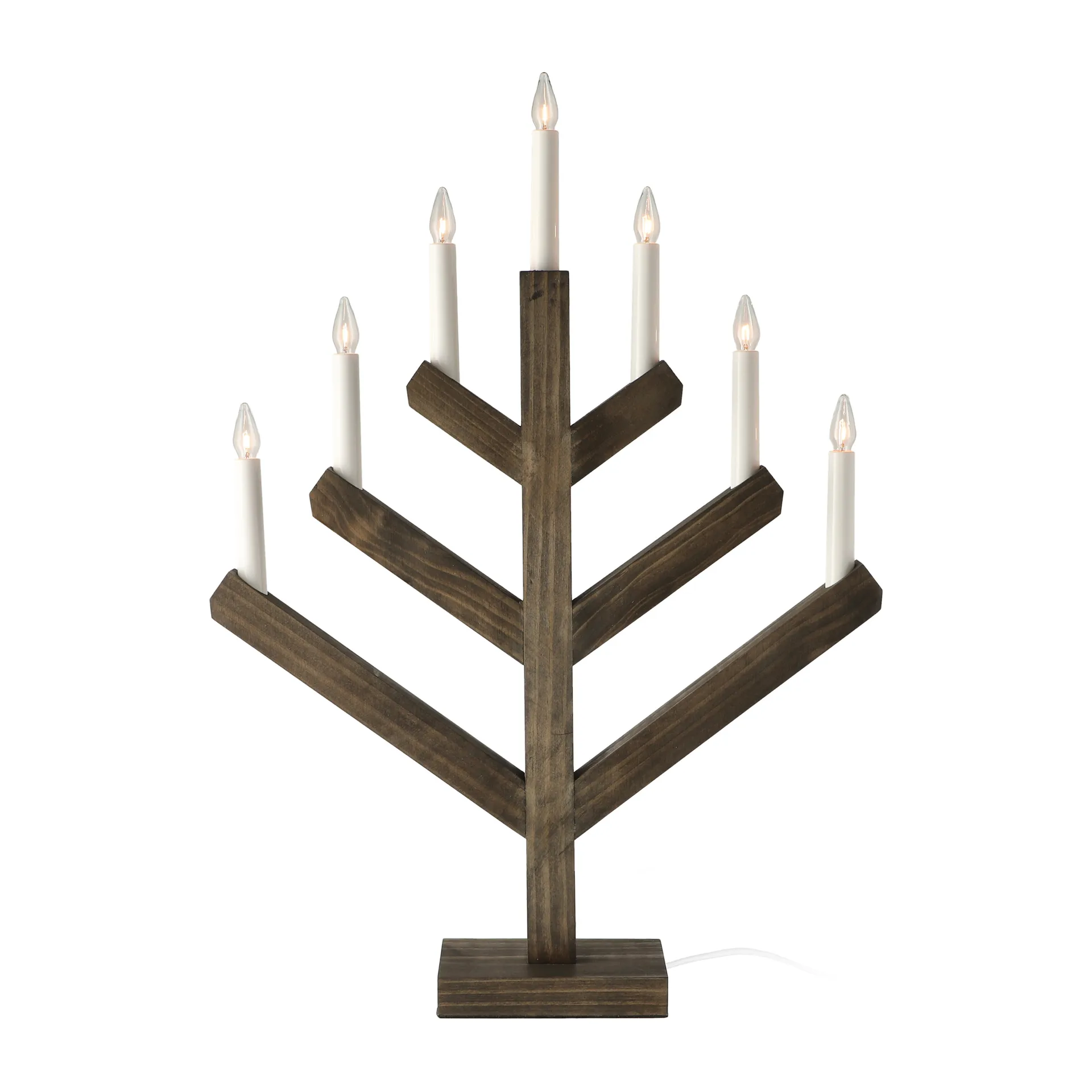 Pine adventskandelaar 62 cm, Donker gebeitst Scandi Living