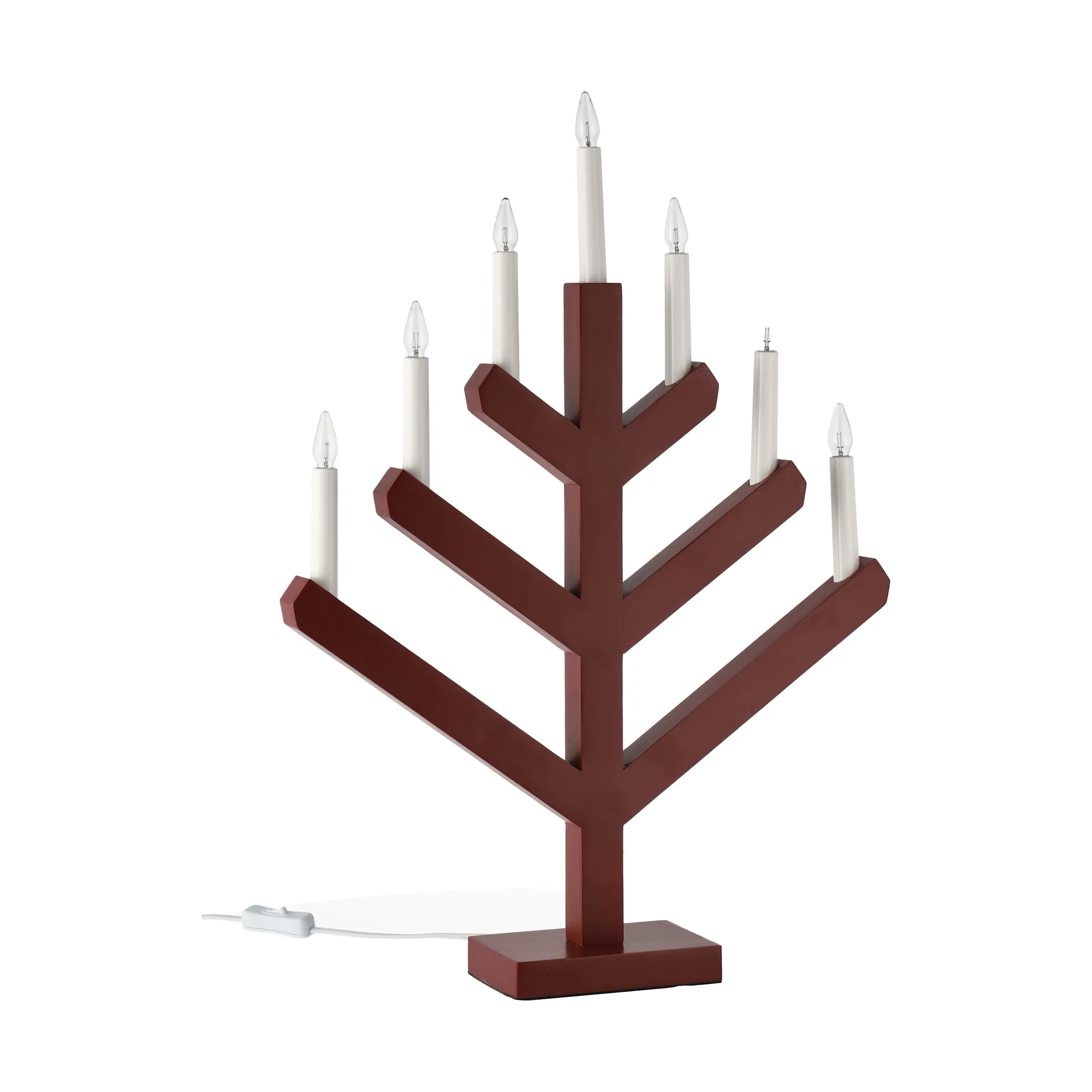 Pine adventskandelaar 62 cm, Rood Scandi Living