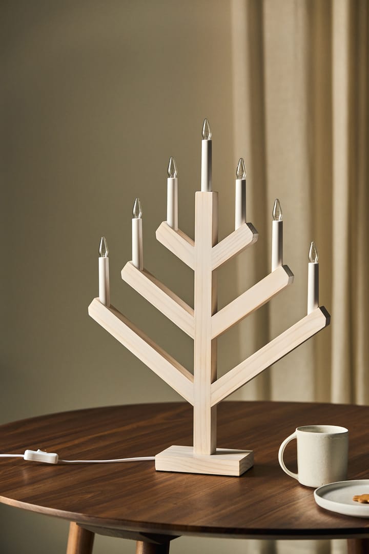 Pine adventskandelaar 62 cm, Wit geglazuurd Scandi Living
