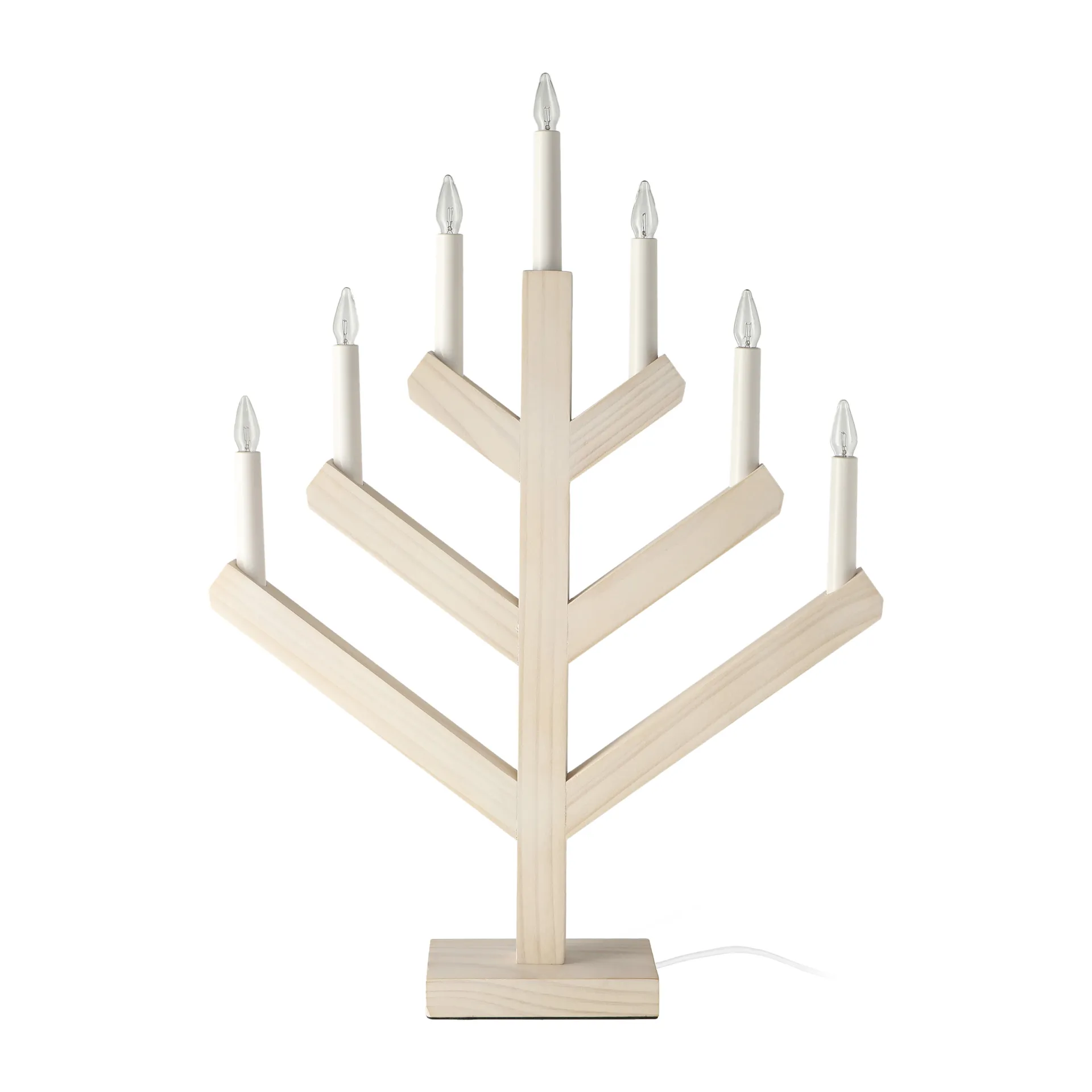 Pine adventskandelaar 62 cm, Wit geglazuurd Scandi Living