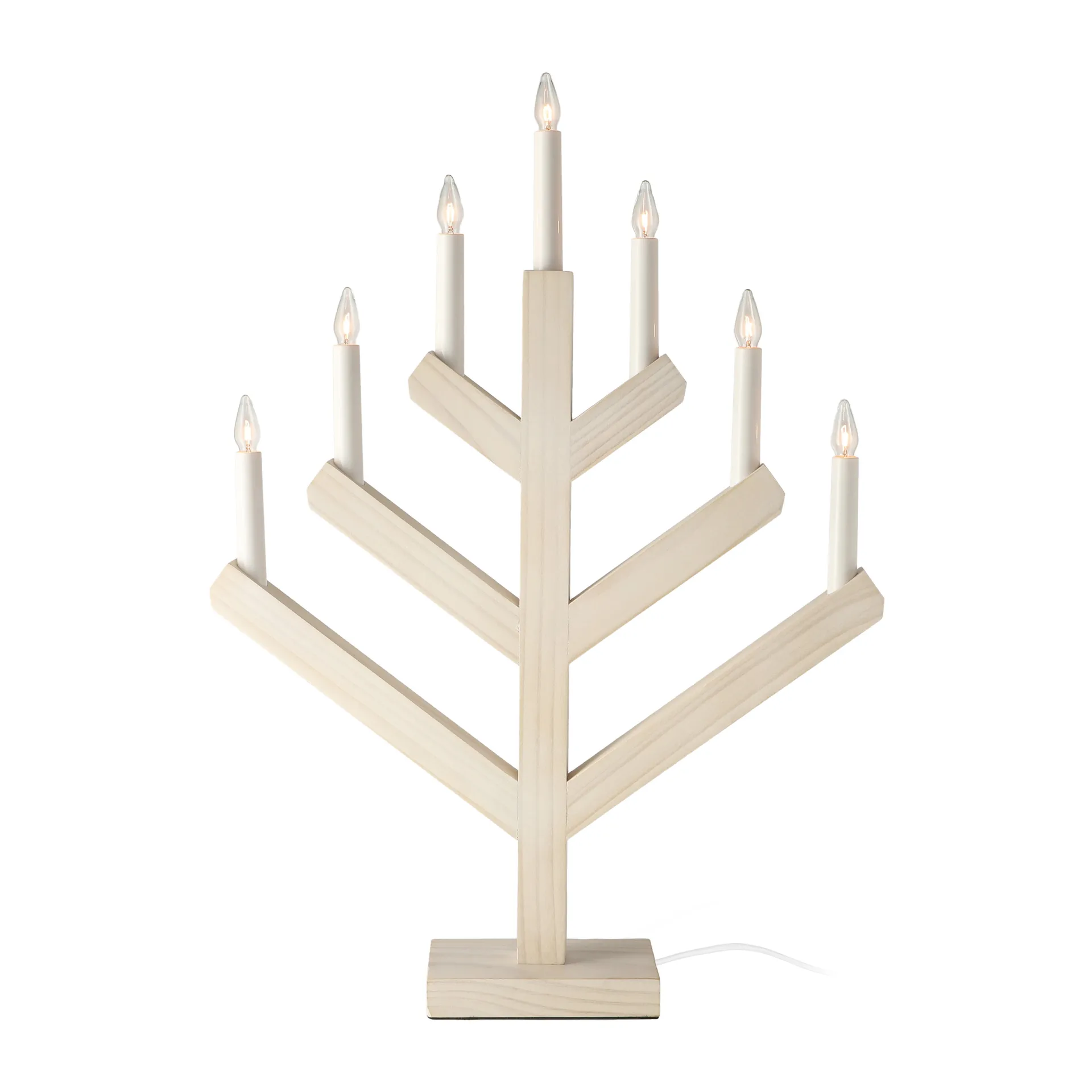 Pine adventskandelaar 62 cm, Wit geglazuurd Scandi Living
