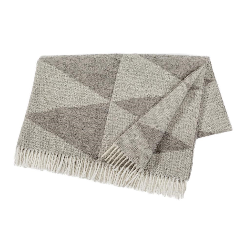 Scandi Living Rime wollen plaid Fog | Scandinavisch Interieur | Wollen dekens & spreien | Grijs