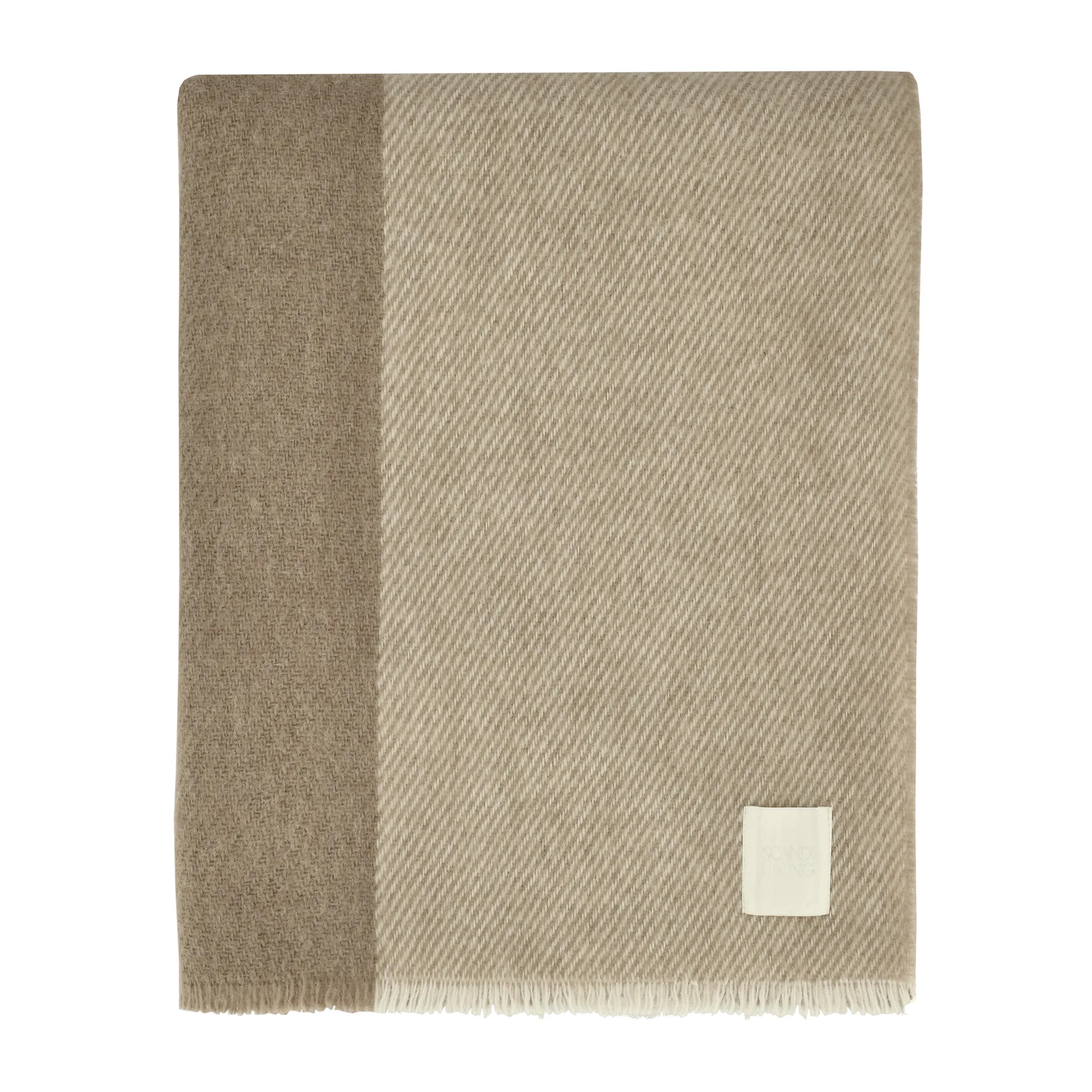 Row gestreepte wollen plaid, Beige, 120x185 cm Scandi Living