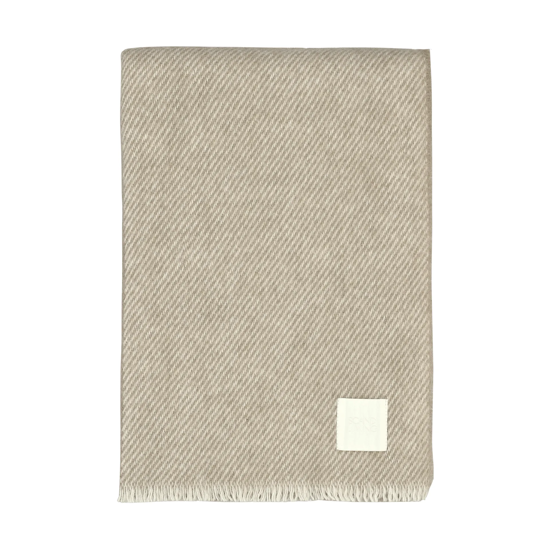 Row gestreepte wollen plaid, Beige, 120x185 cm Scandi Living