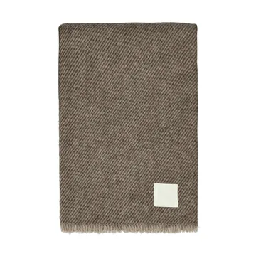 Row gestreepte wollen plaid - bruin, 120x185 cm - Scandi Living