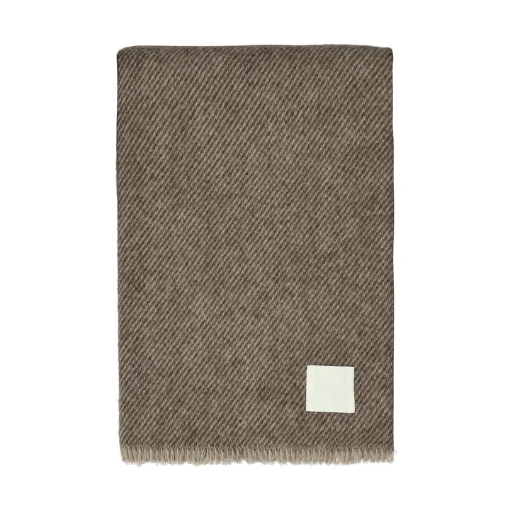 Row gestreepte wollen plaid - bruin, 120x185 cm - Scandi Living
