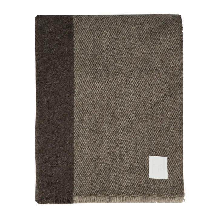 Row gestreepte wollen plaid - bruin, 120x185 cm - Scandi Living
