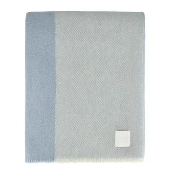 Row gestreepte wollen plaid - lichtblauw, 120x185 cm - Scandi Living