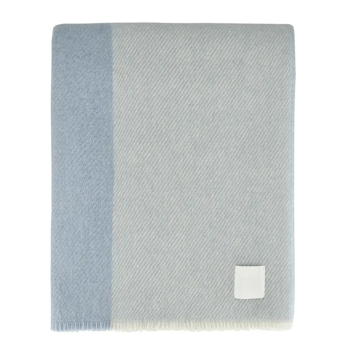 Row gestreepte wollen plaid - lichtblauw, 120x185 cm - Scandi Living