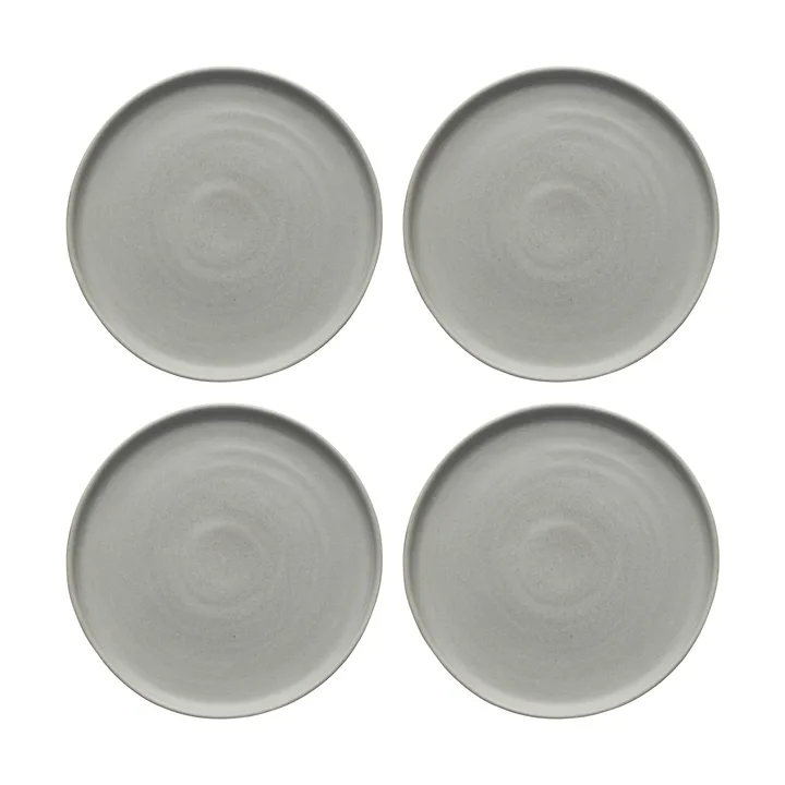 Sandsbro bordje lichtgrijs, Ø20 cm, 4-pack - Scandi Living