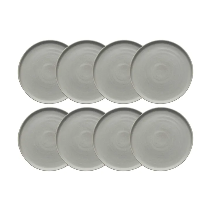 Sandsbro bordje lichtgrijs, Ø20 cm, 8-pack - Scandi Living