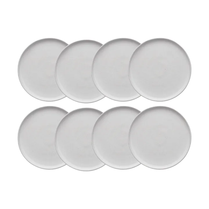 Sandsbro bordje offwhite, Ø20 cm, 8-pack - Scandi Living