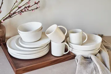 Sandsbro pastabord offwhite, Ø23 cm, 8-pack - Scandi Living