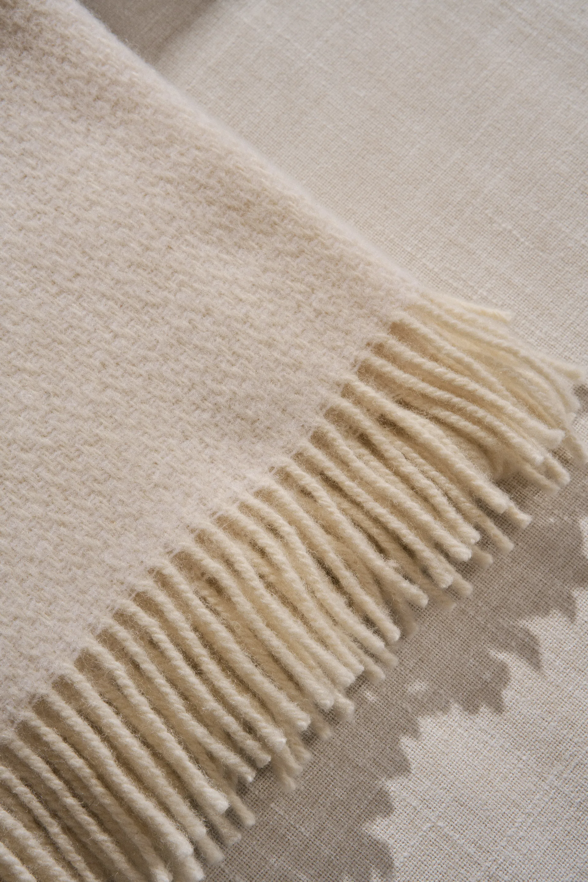 Sandstone wollen plaid 130x180 cm, Creme Scandi Living