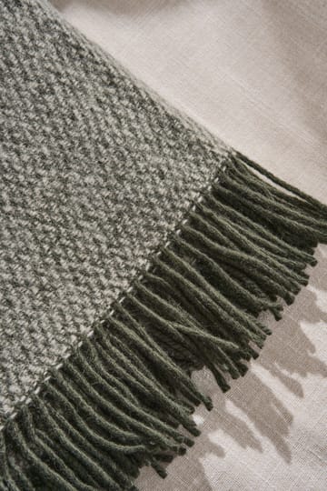 Sandstone wollen plaid 130x180 cm - Khaki groen - Scandi Living