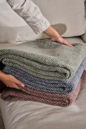 Sandstone wollen plaid 130x180 cm - Khaki groen - Scandi Living
