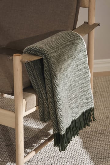 Sandstone wollen plaid 130x180 cm - Khaki groen - Scandi Living