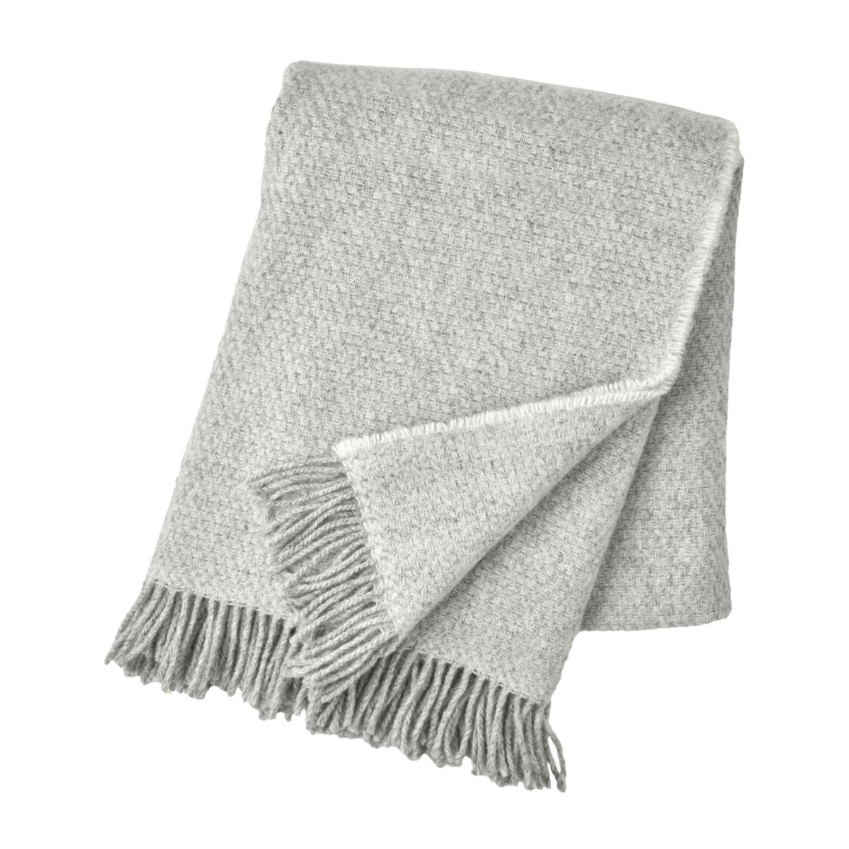 Scandi Living Sandstone wollen plaid 130x180 cm Lichtgrijs
