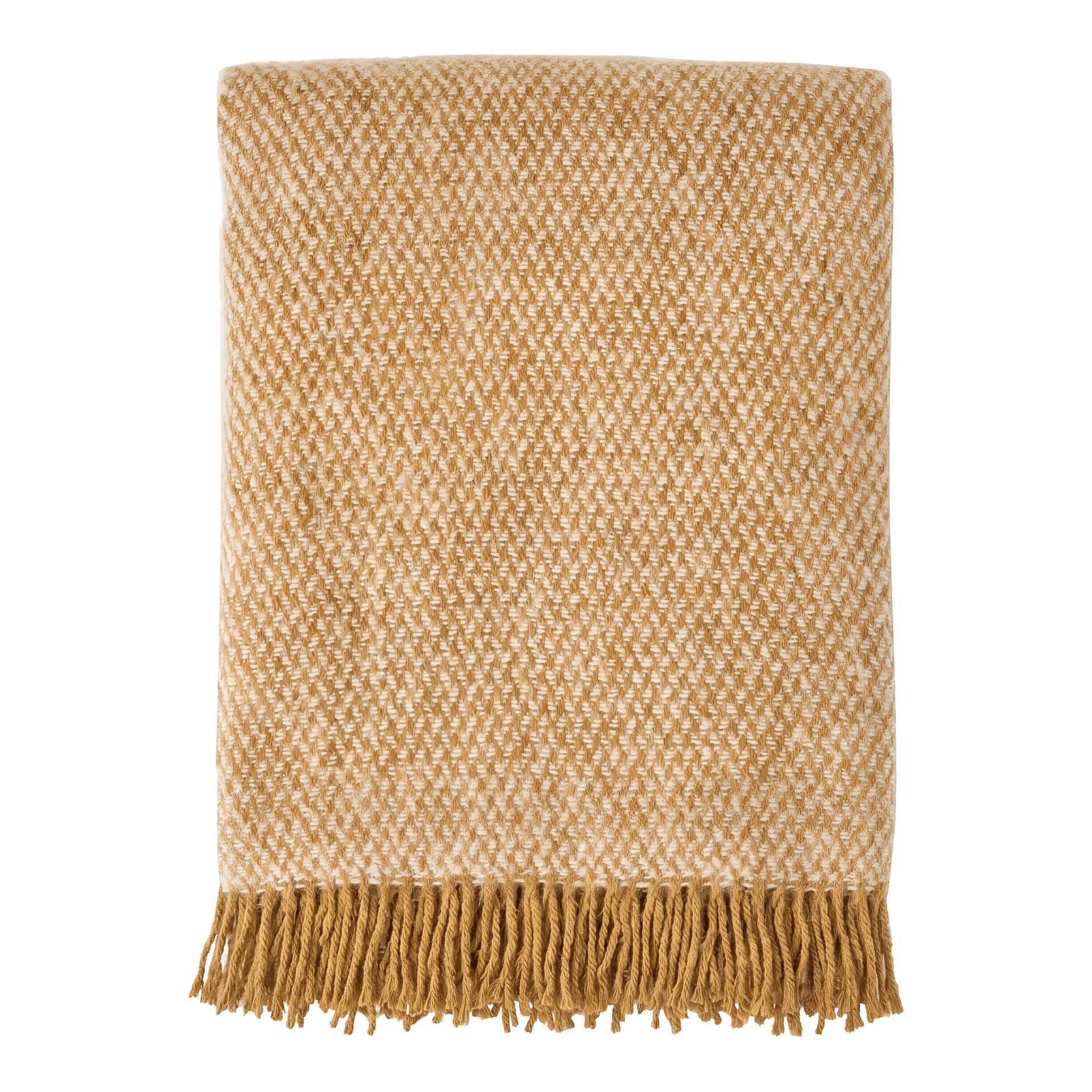 Sandstone wollen plaid 130x180 cm, Mosterd Scandi Living